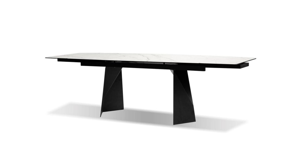 Prism Double Extension Dining Table White