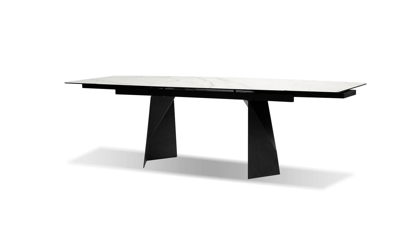 Prism Double Extension Dining Table White