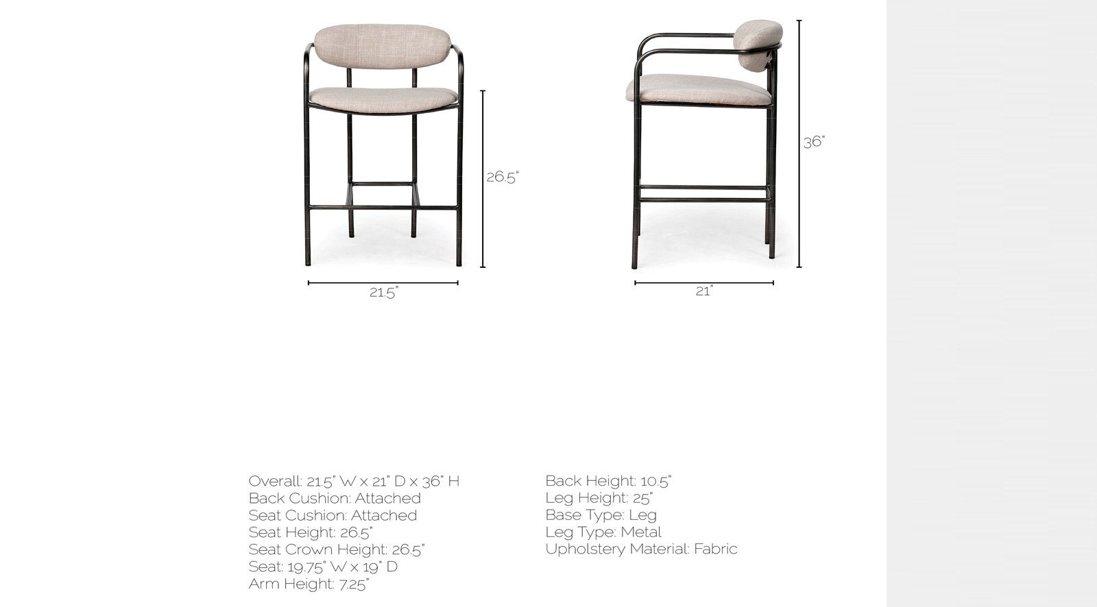 Parker Counter Stool - Image 2