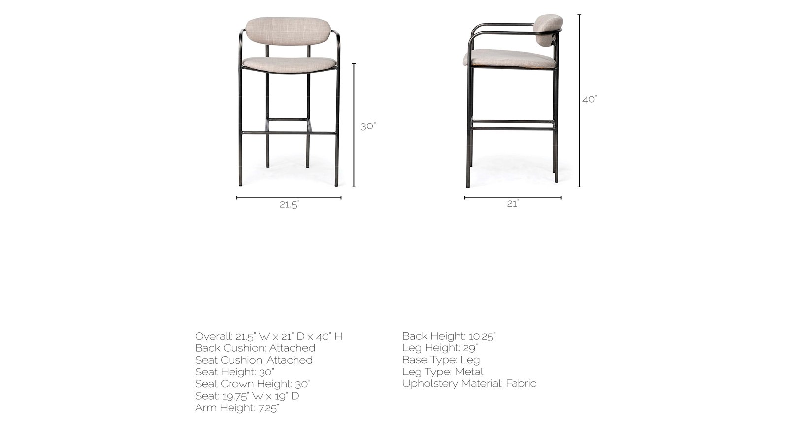 Parker Bar Stool - Image 6