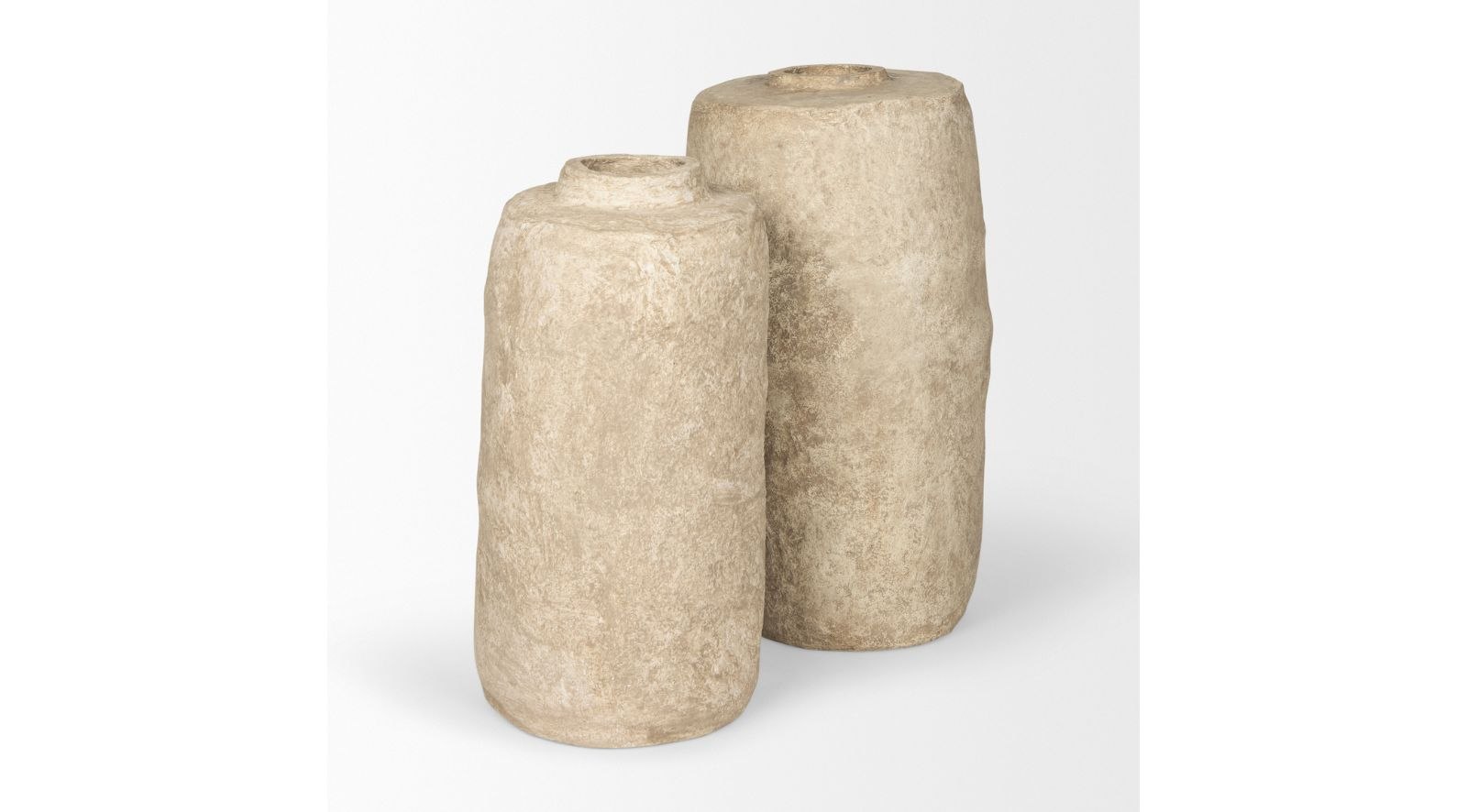 Rama Beige Paper Mache Floor Vase-Small - Image 3