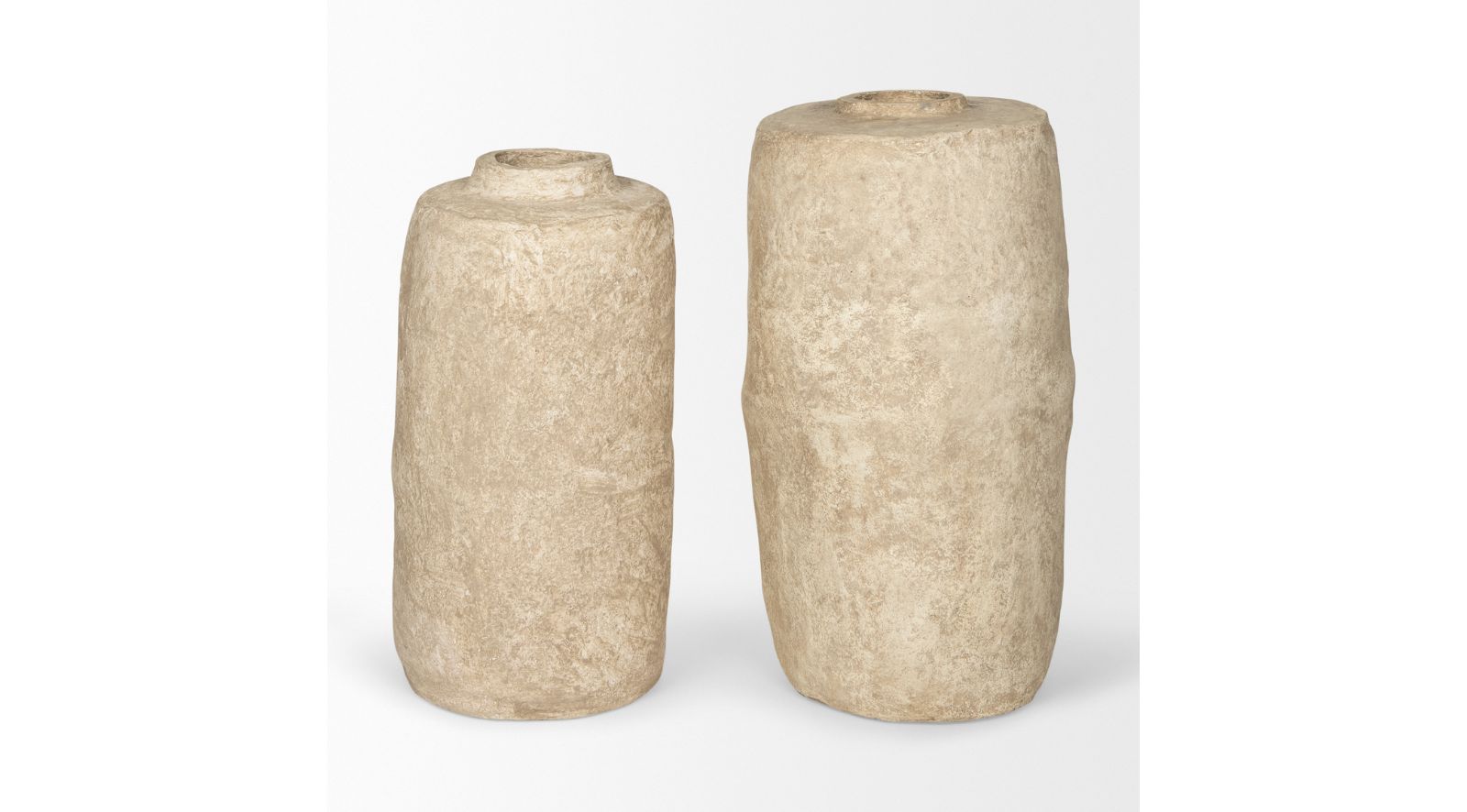 Rama Beige Paper Mache Floor Vase-Small - Image 2