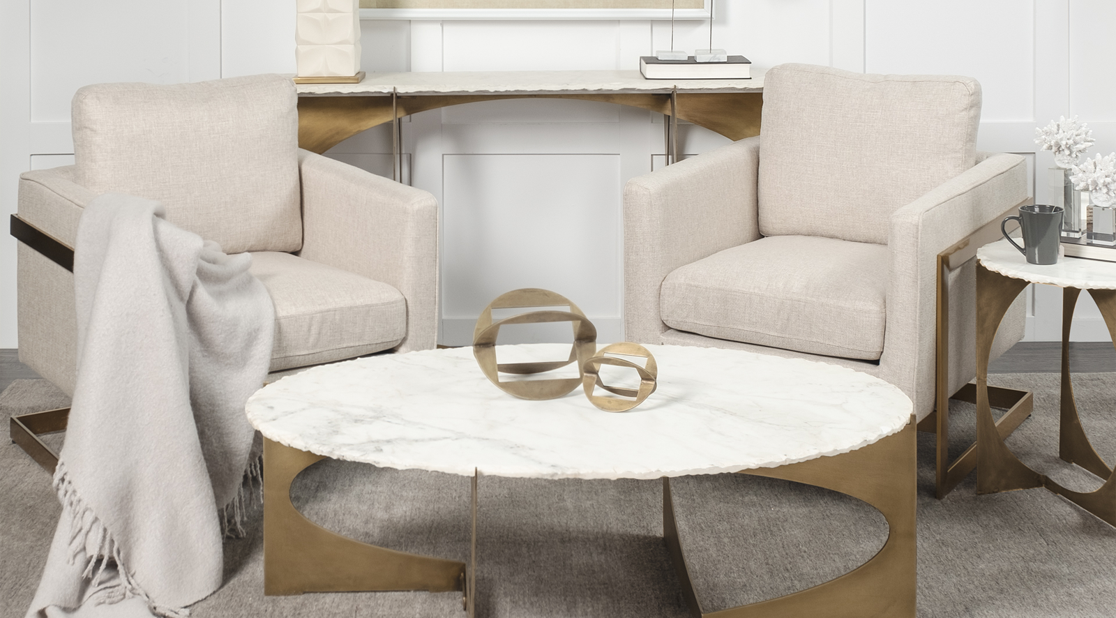Reinhold IV White Console Table - Image 3