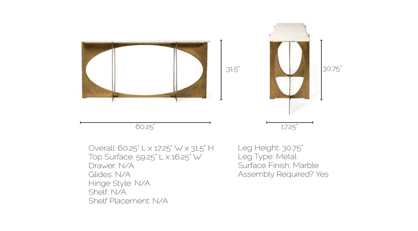 Reinhold IV White Console Table - Image 4