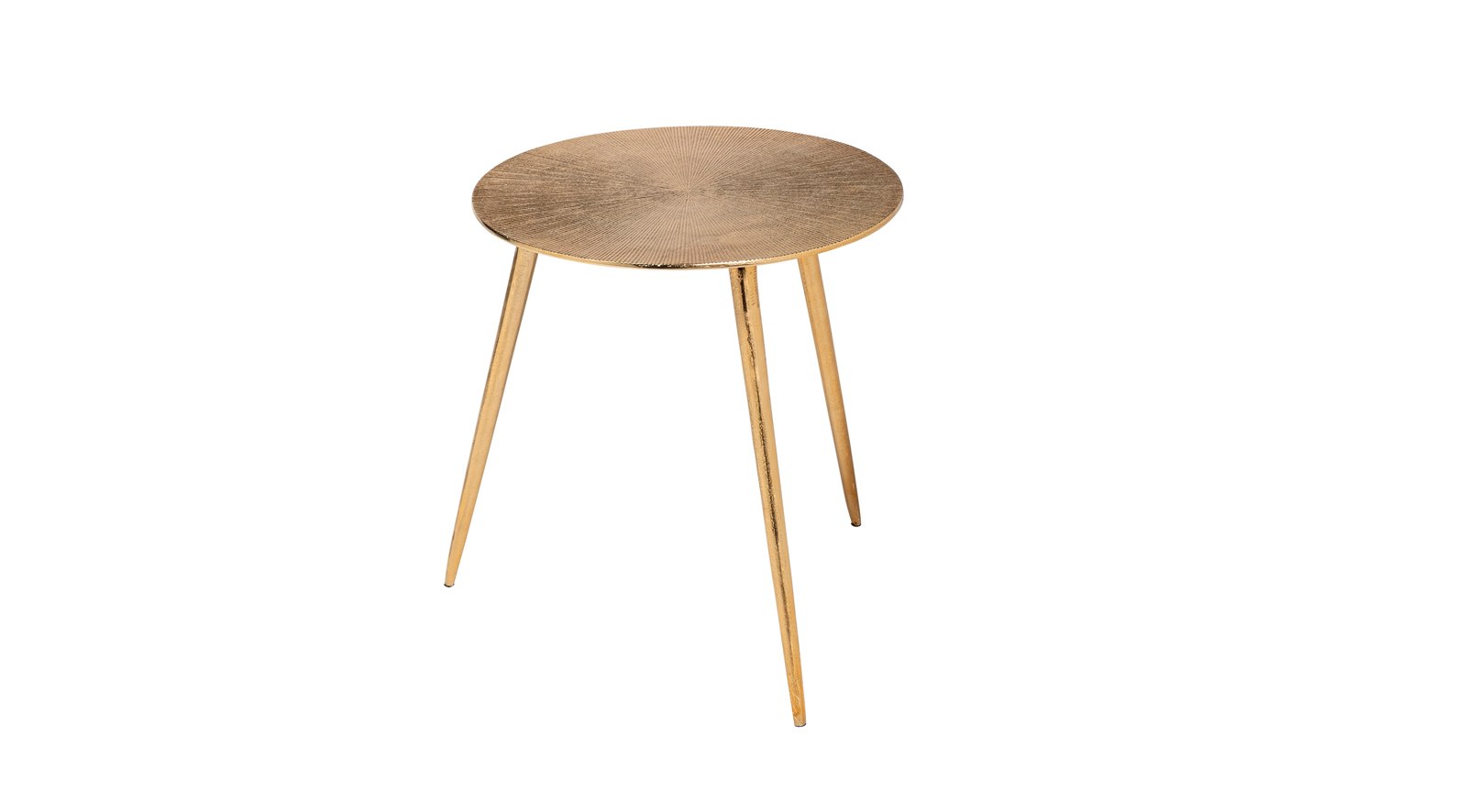 Reva III (Small) 16L x 16W Gold Round Top Cast Aluminum Accent Table
