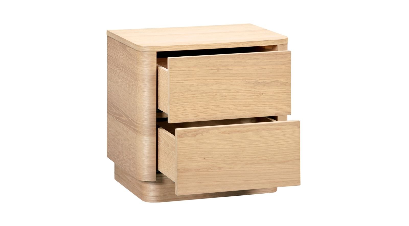 Round Off Tall Nightstand- Oak - Image 4