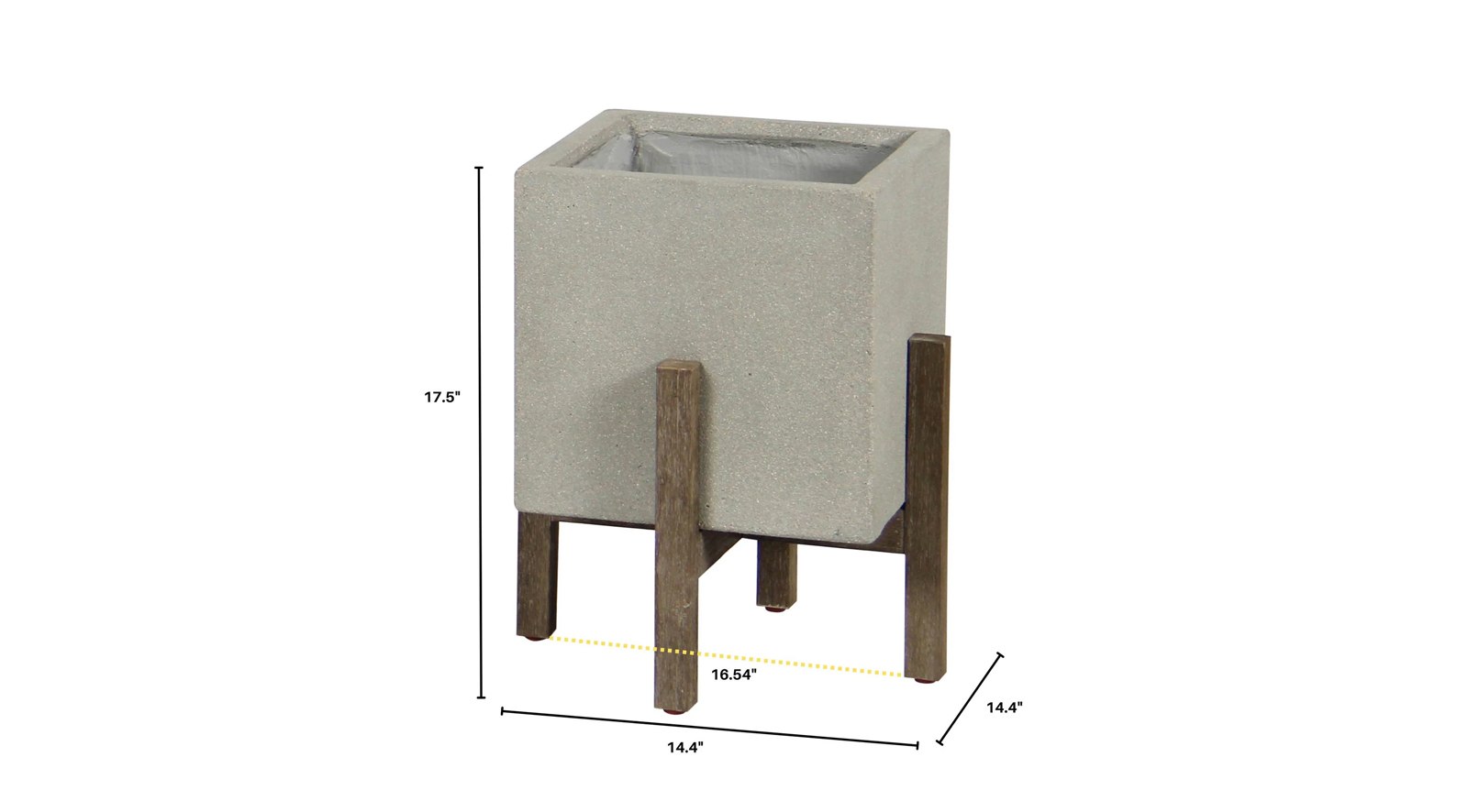 Patio Square Standing Pot - Natural Stone - Image 2