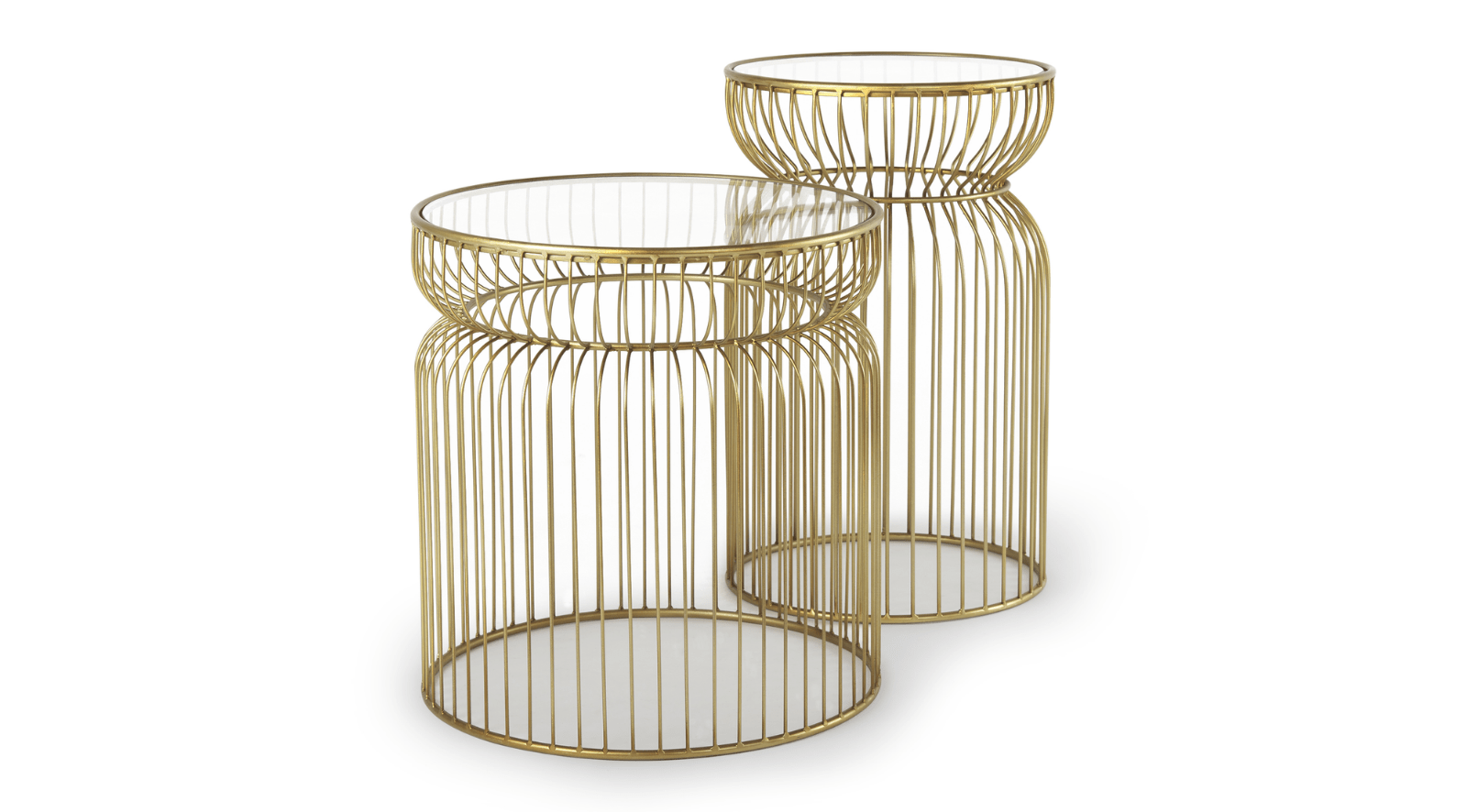 Shani Set of 2 Round, Gold Metal Accent Table