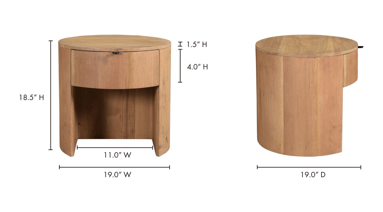Theo One Drawer Nightstand- Natural - Image 5