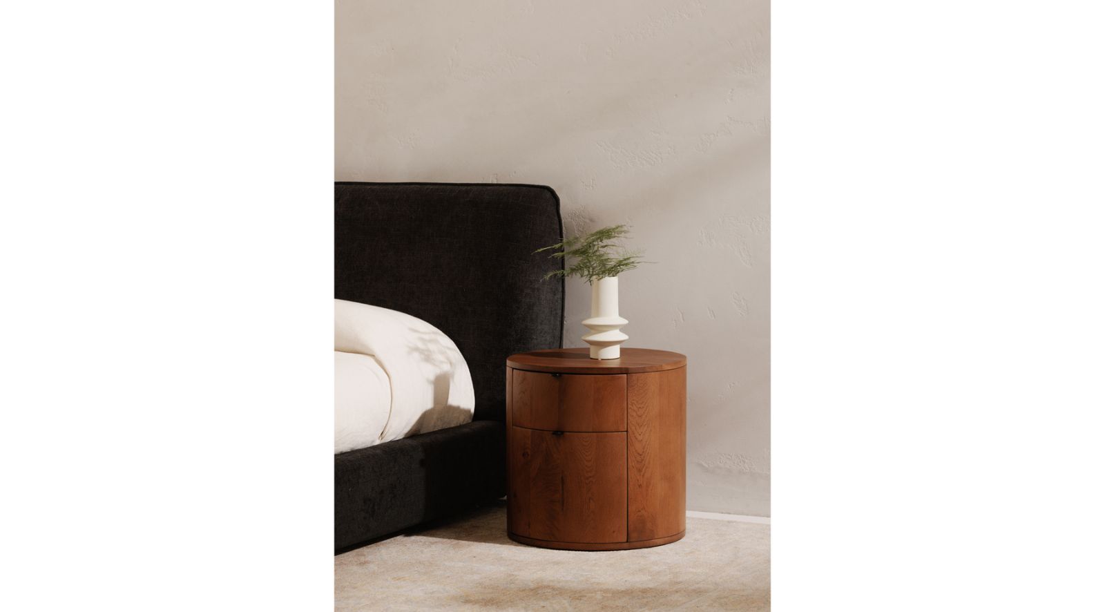 Theo Two Drawer Nightstand- Brown - Image 2