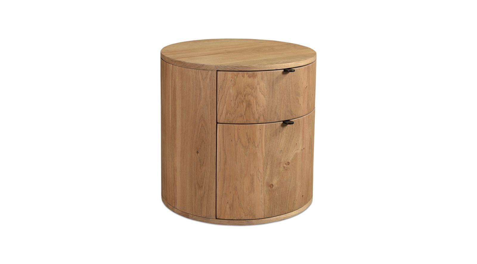 Theo Two Drawer Nightstand- Natural