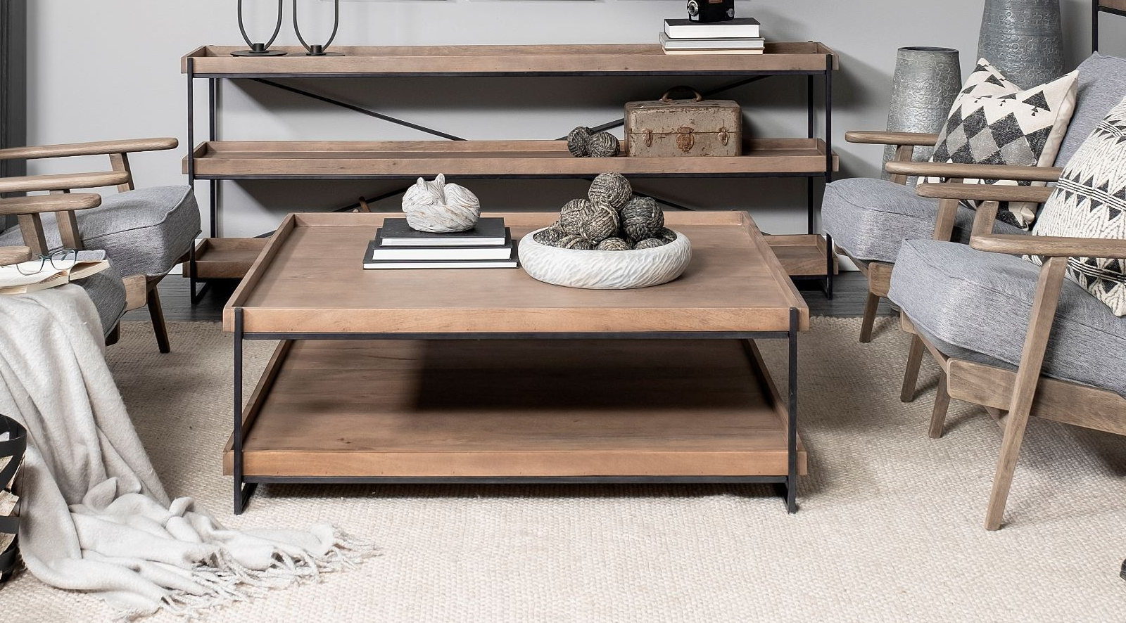 Trey I- BROWN WOOD Console Table - Image 4