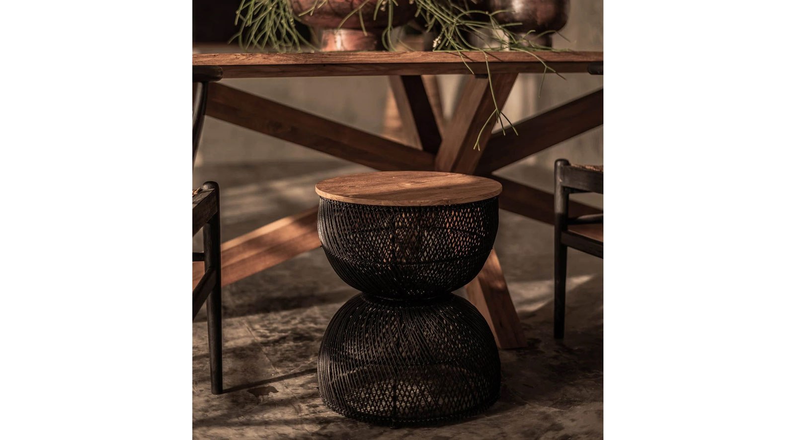 Agra Wave Side Table - Black - Image 2