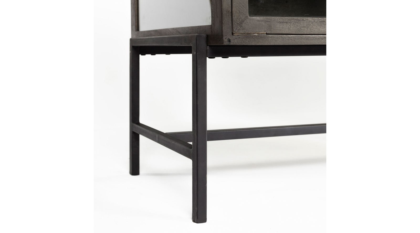 Arelius Dark Brown Wood and Iron 2 Door Accent Cabinet - Image 10
