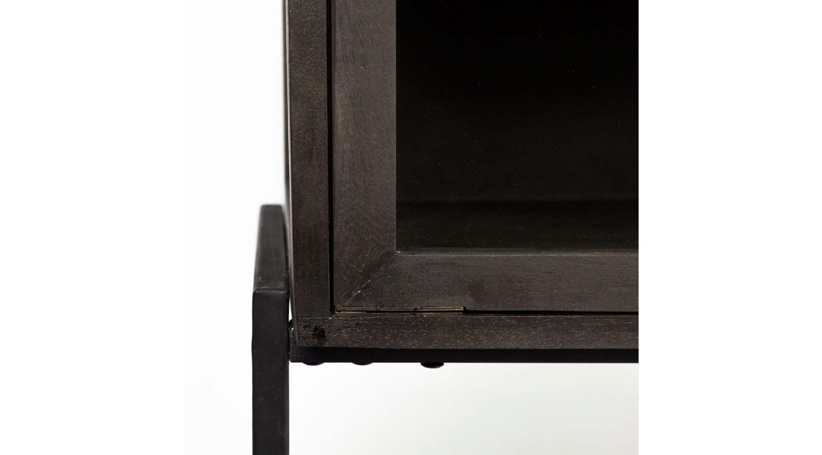 Arelius Dark Brown Wood and Iron 2 Door Accent Cabinet - Image 9
