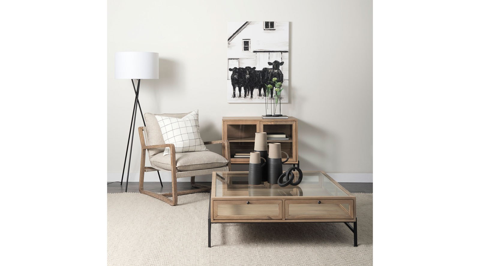 Arelius Light Brown W/ Black Metal Base 2 Door Accent Cabinet - Image 11