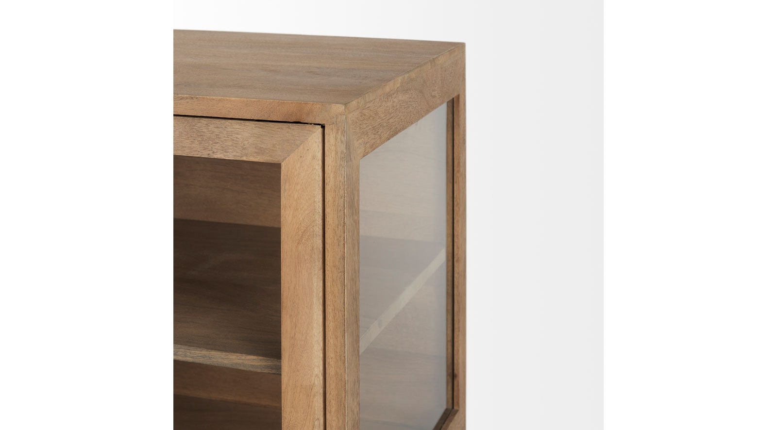 Arelius Light Brown W/ Black Metal Base 2 Door Accent Cabinet - Image 5