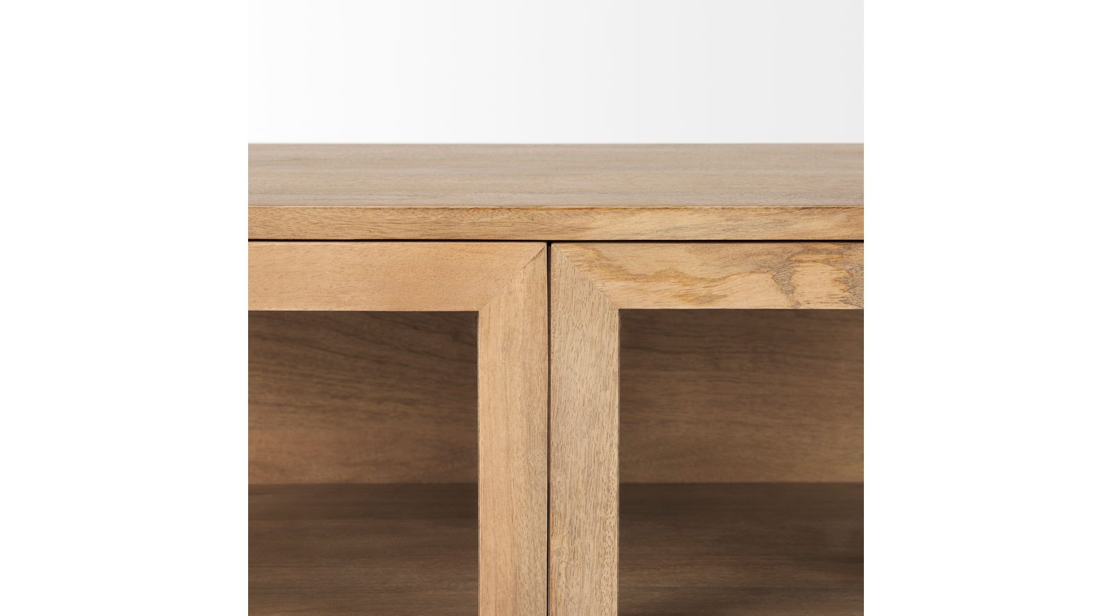 Arelius Light Brown W/ Black Metal Base 2 Door Accent Cabinet - Image 6