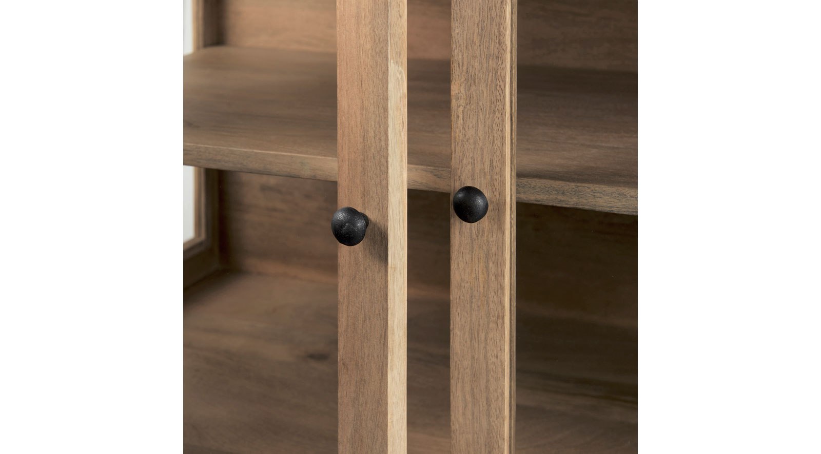 Arelius Light Brown W/ Black Metal Base 2 Door Accent Cabinet - Image 7
