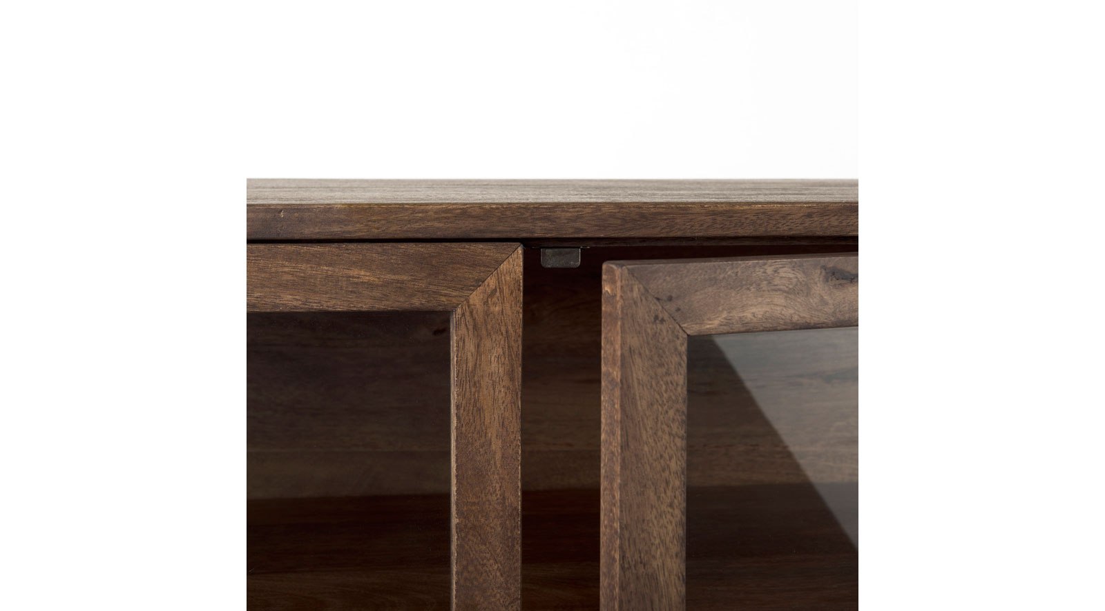 Arelius Medium Brown Wood W/ Black Metal Base 2 Door Accent Cabinet - Image 9