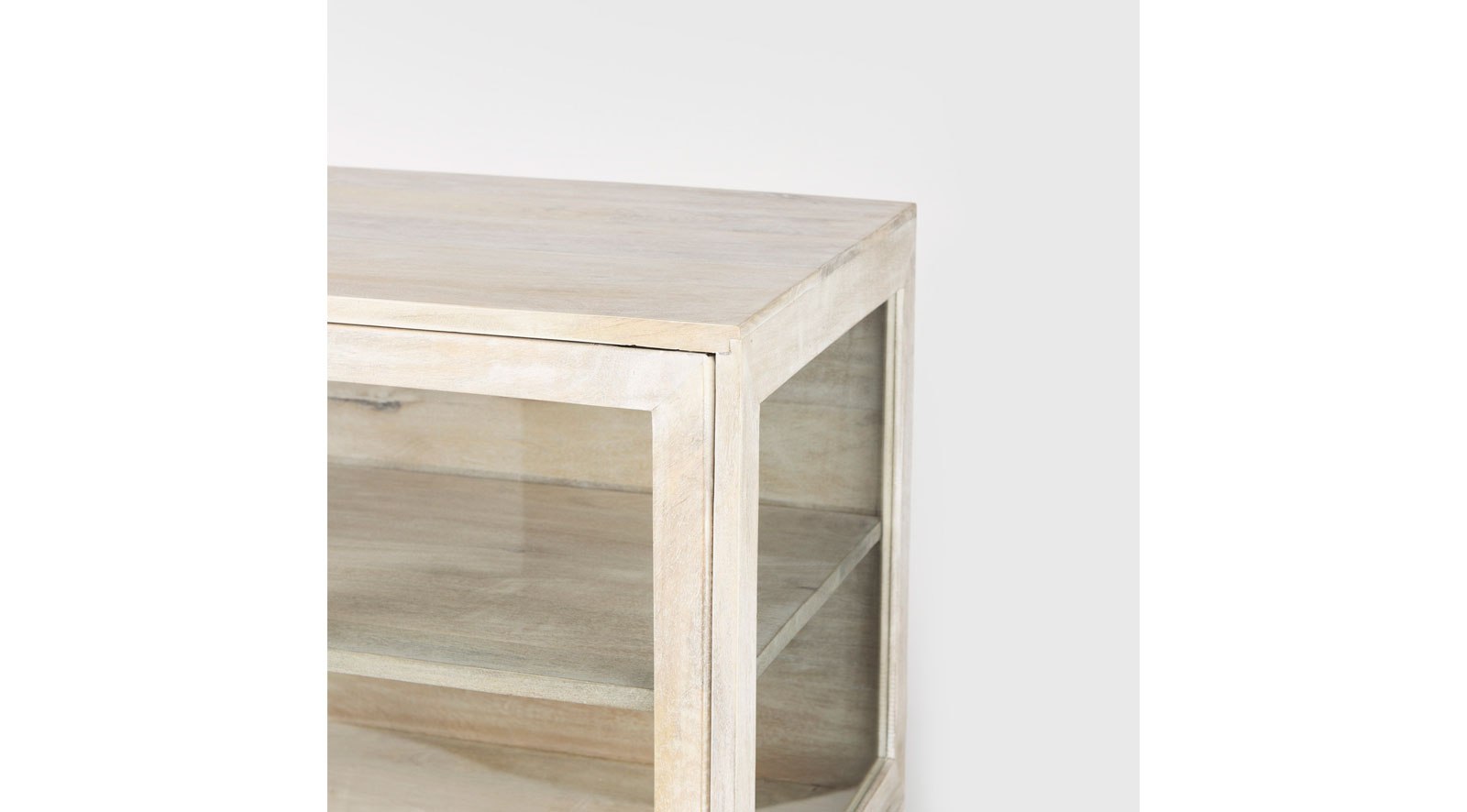 Arelius White Wood W/ Gold Metal Base 2 Door Accent Cabinet - Image 6