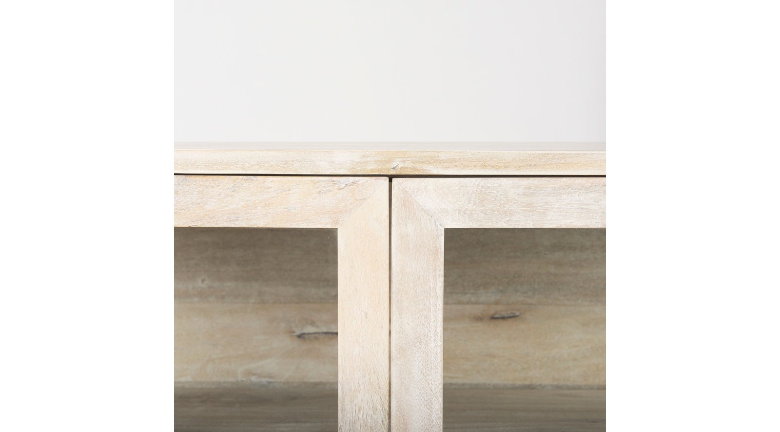Arelius White Wood W/ Gold Metal Base 2 Door Accent Cabinet - Image 7