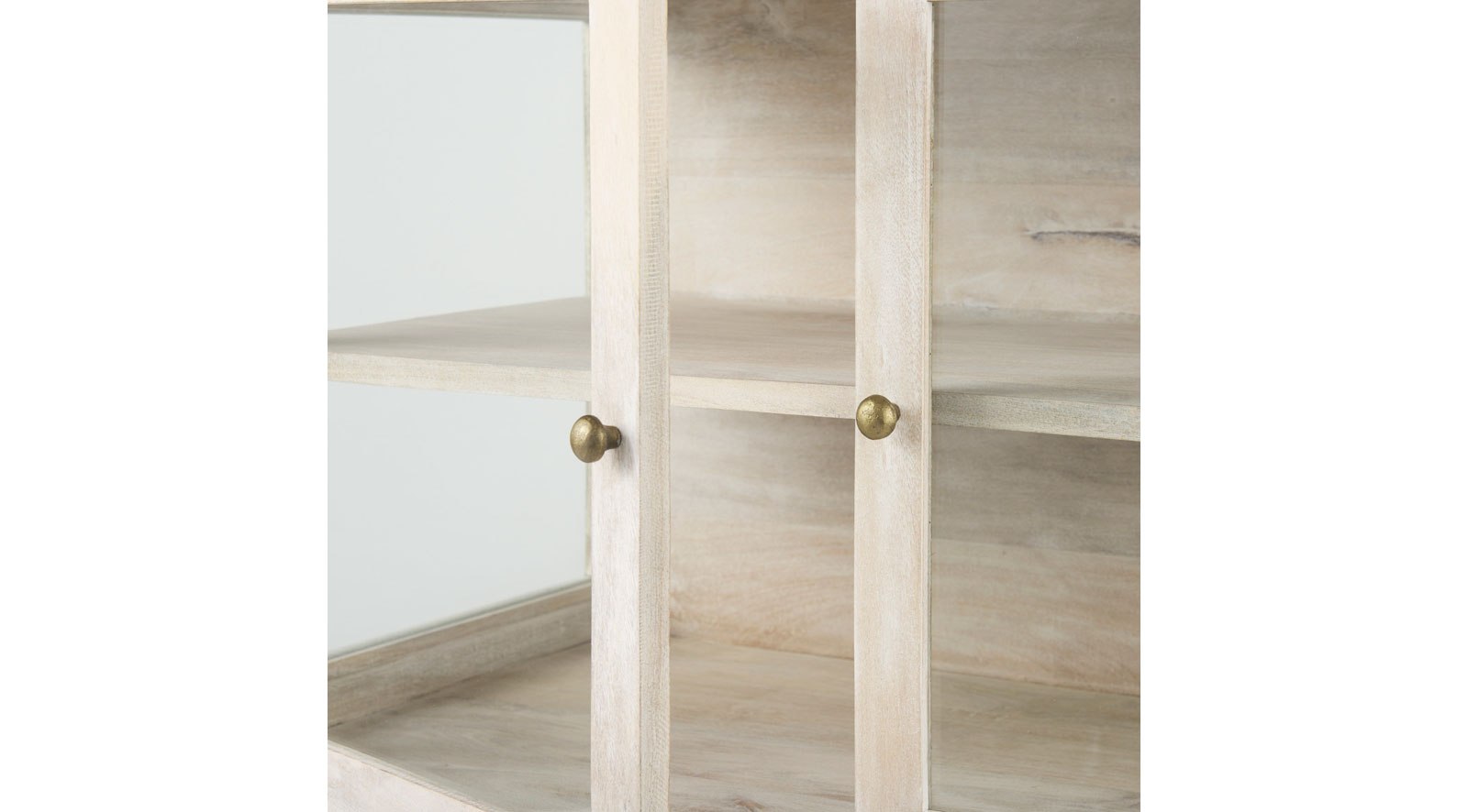 Arelius White Wood W/ Gold Metal Base 2 Door Accent Cabinet - Image 8