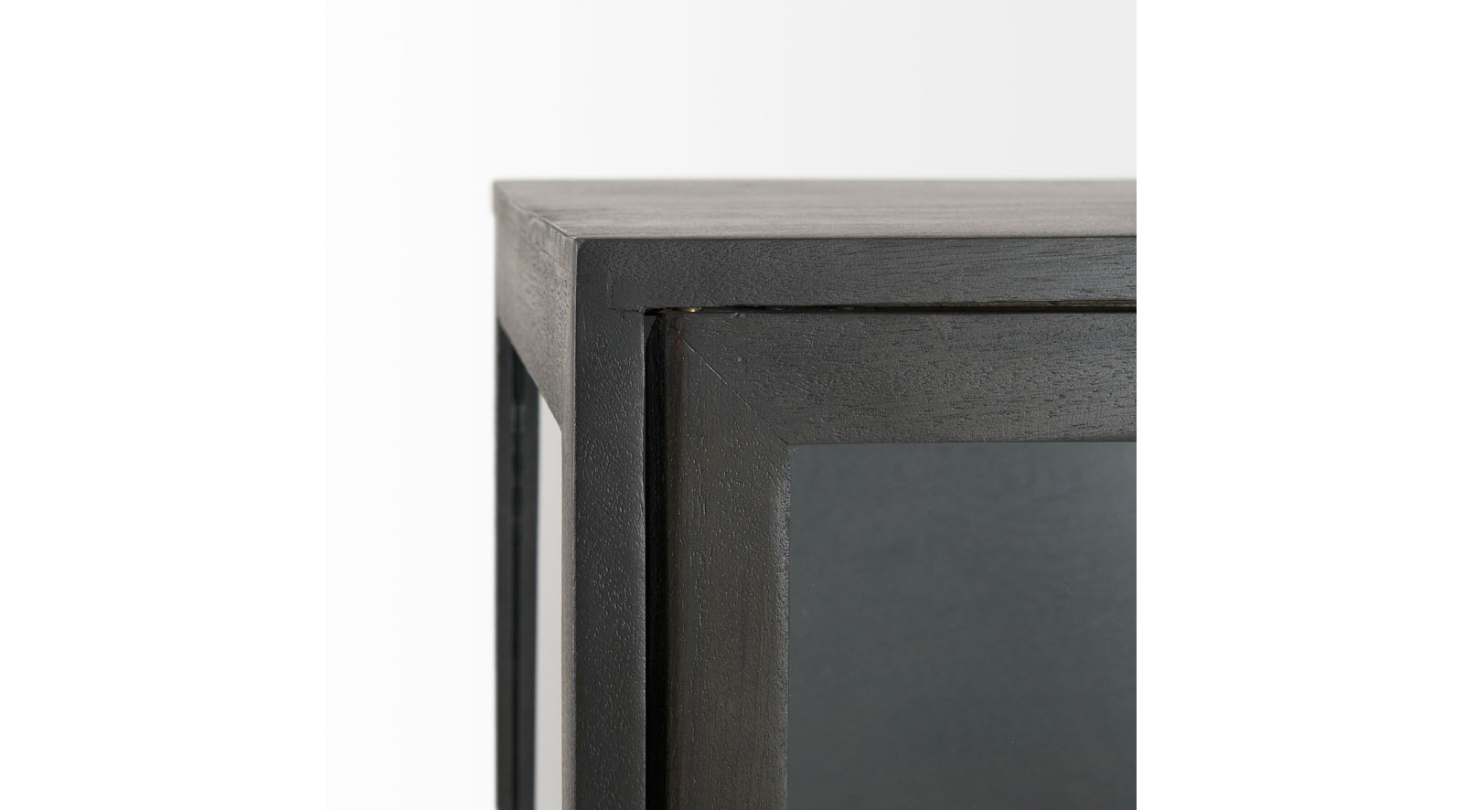 Arelius Dark Brown Wood W/ Black Metal Base Display Cabinet - Image 6