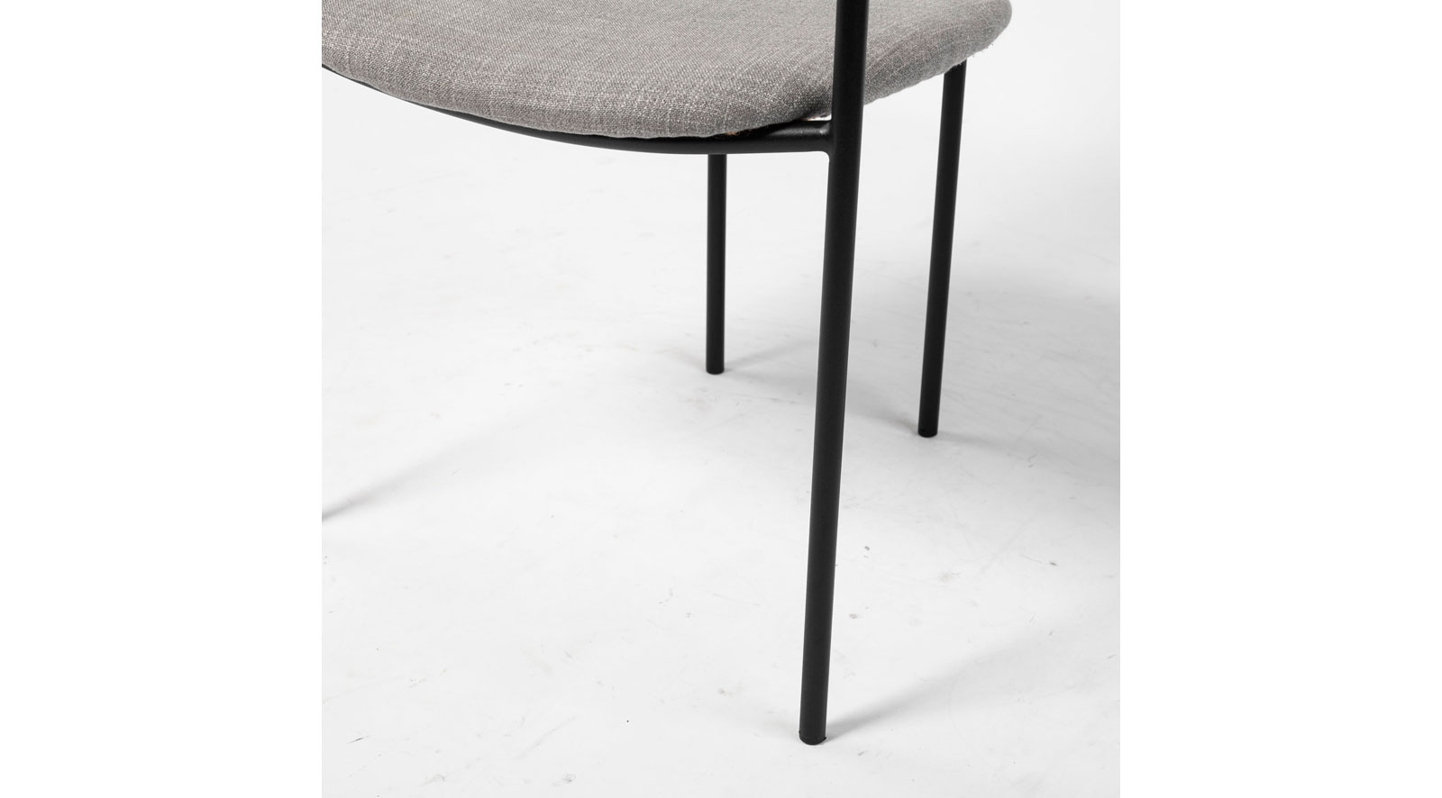 Parker Dining Chair Gray Fabric Seat Black Metal - Image 4