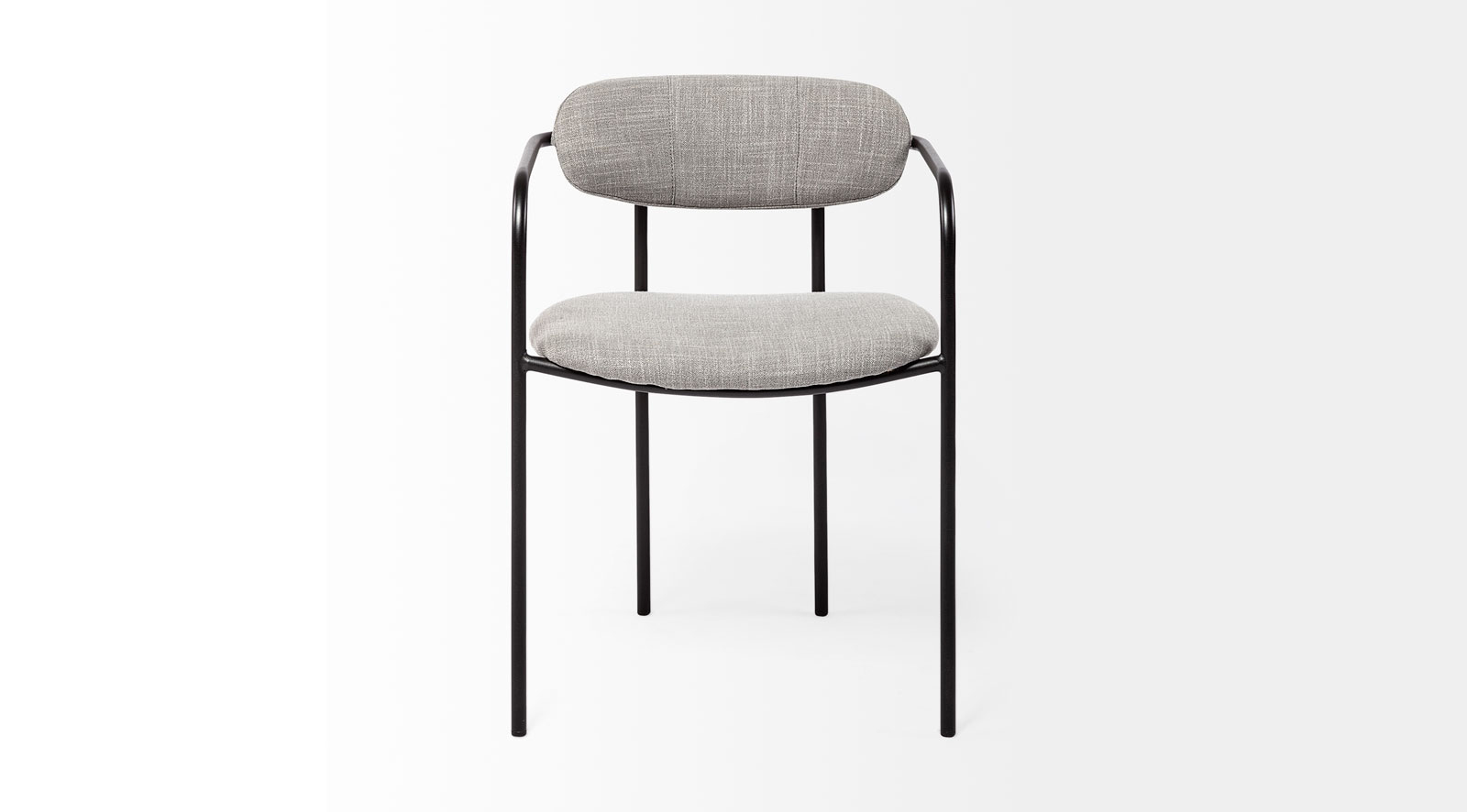 Parker Dining Chair Gray Fabric Seat Black Metal - Image 2