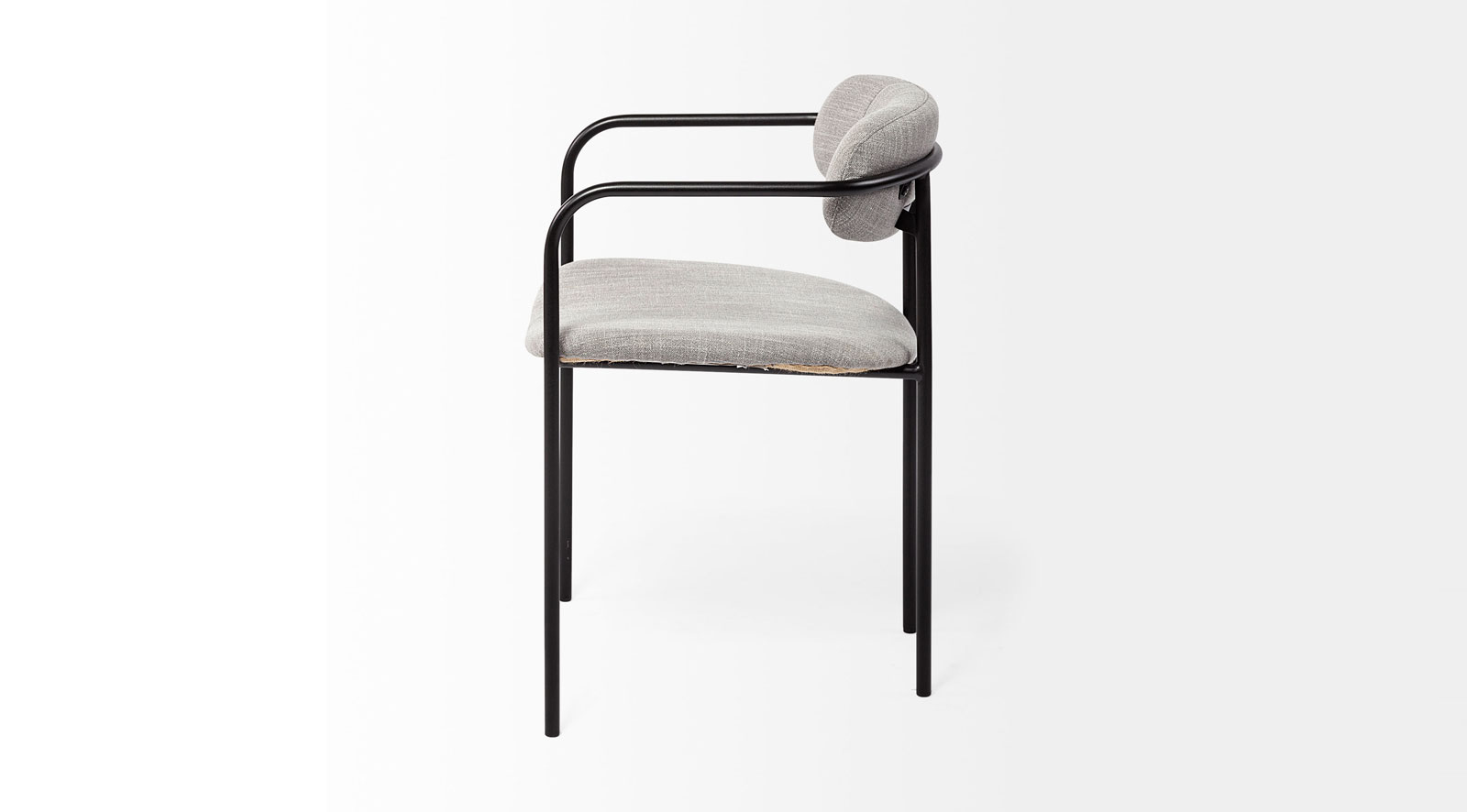 Parker Dining Chair Gray Fabric Seat Black Metal - Image 11