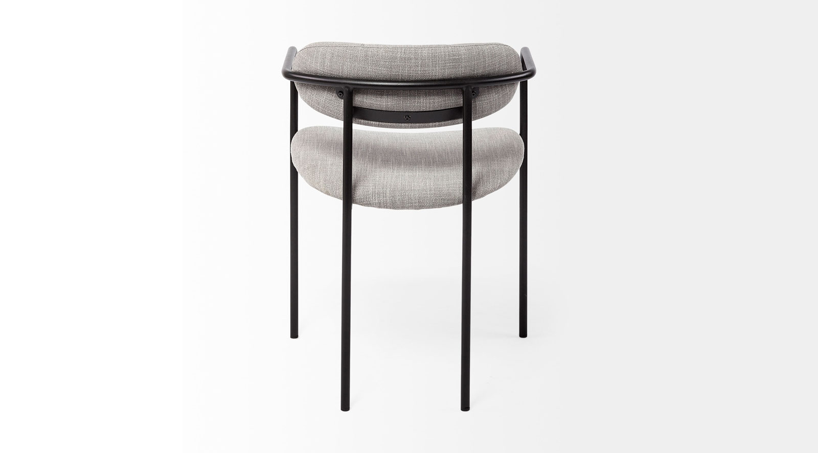 Parker Dining Chair Gray Fabric Seat Black Metal - Image 10