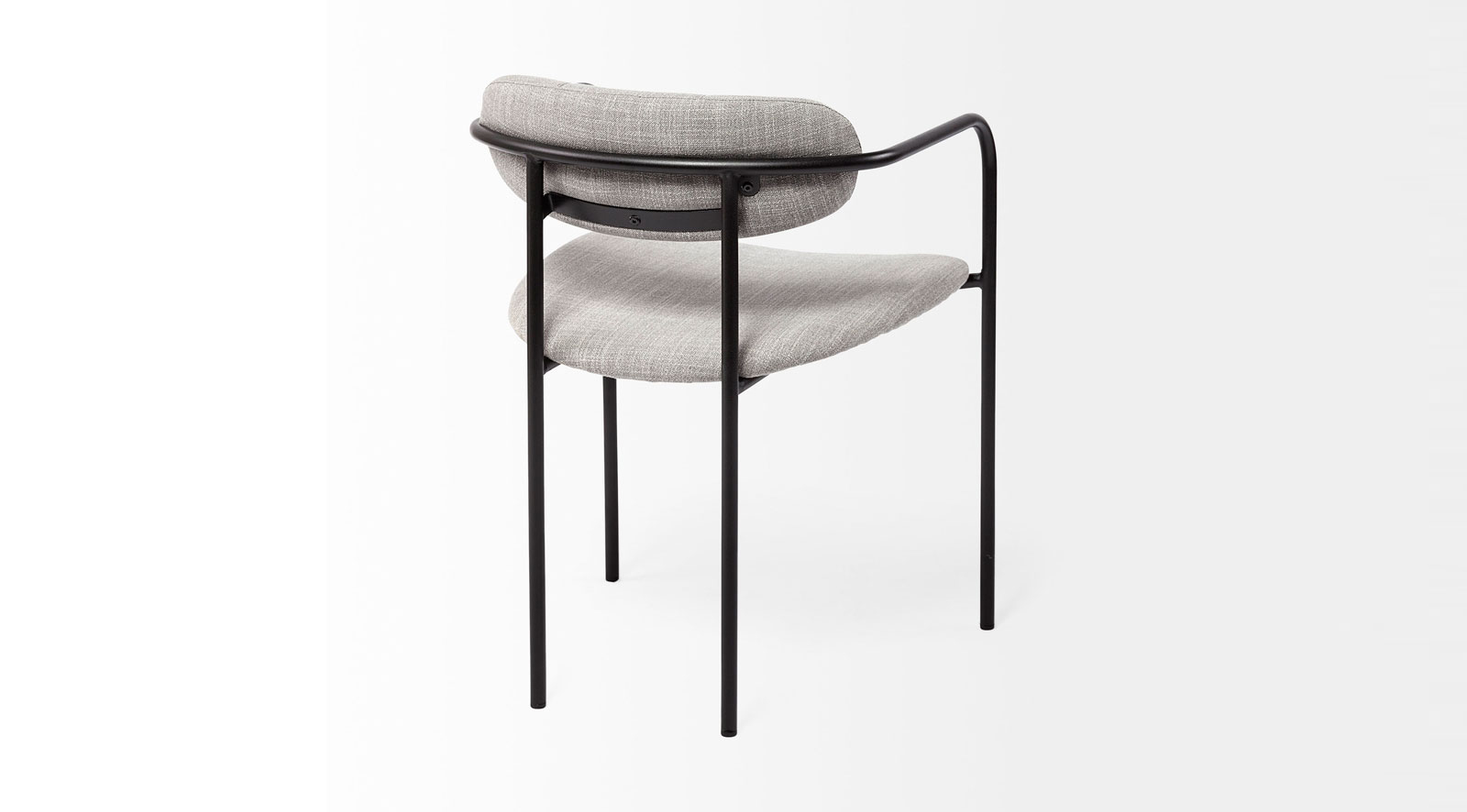 Parker Dining Chair Gray Fabric Seat Black Metal - Image 9