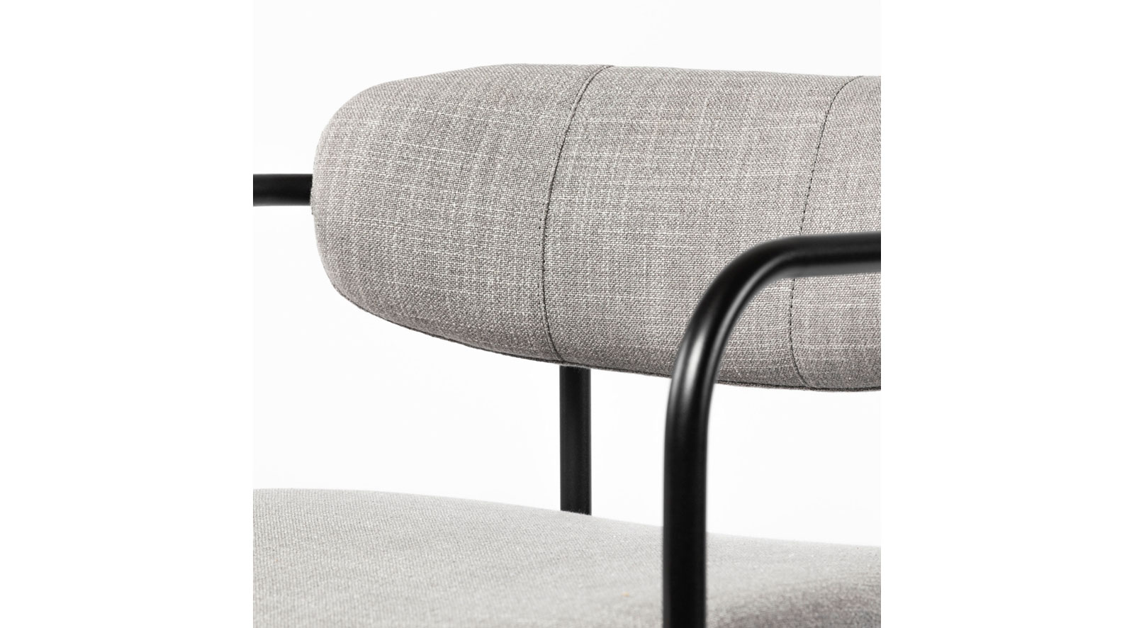 Parker Dining Chair Gray Fabric Seat Black Metal - Image 8