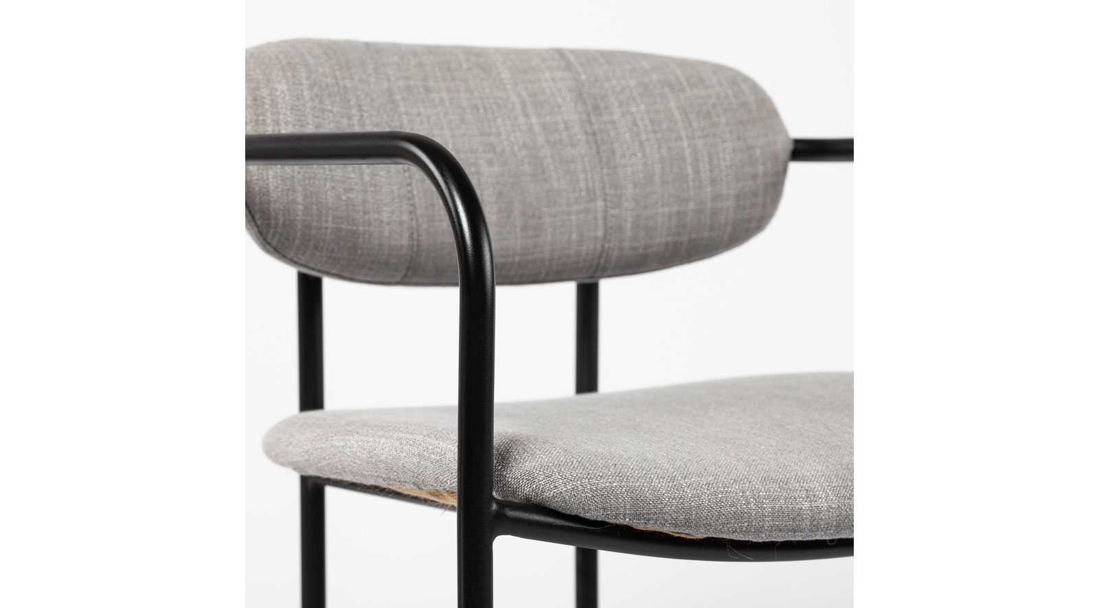 Parker Dining Chair Gray Fabric Seat Black Metal - Image 7