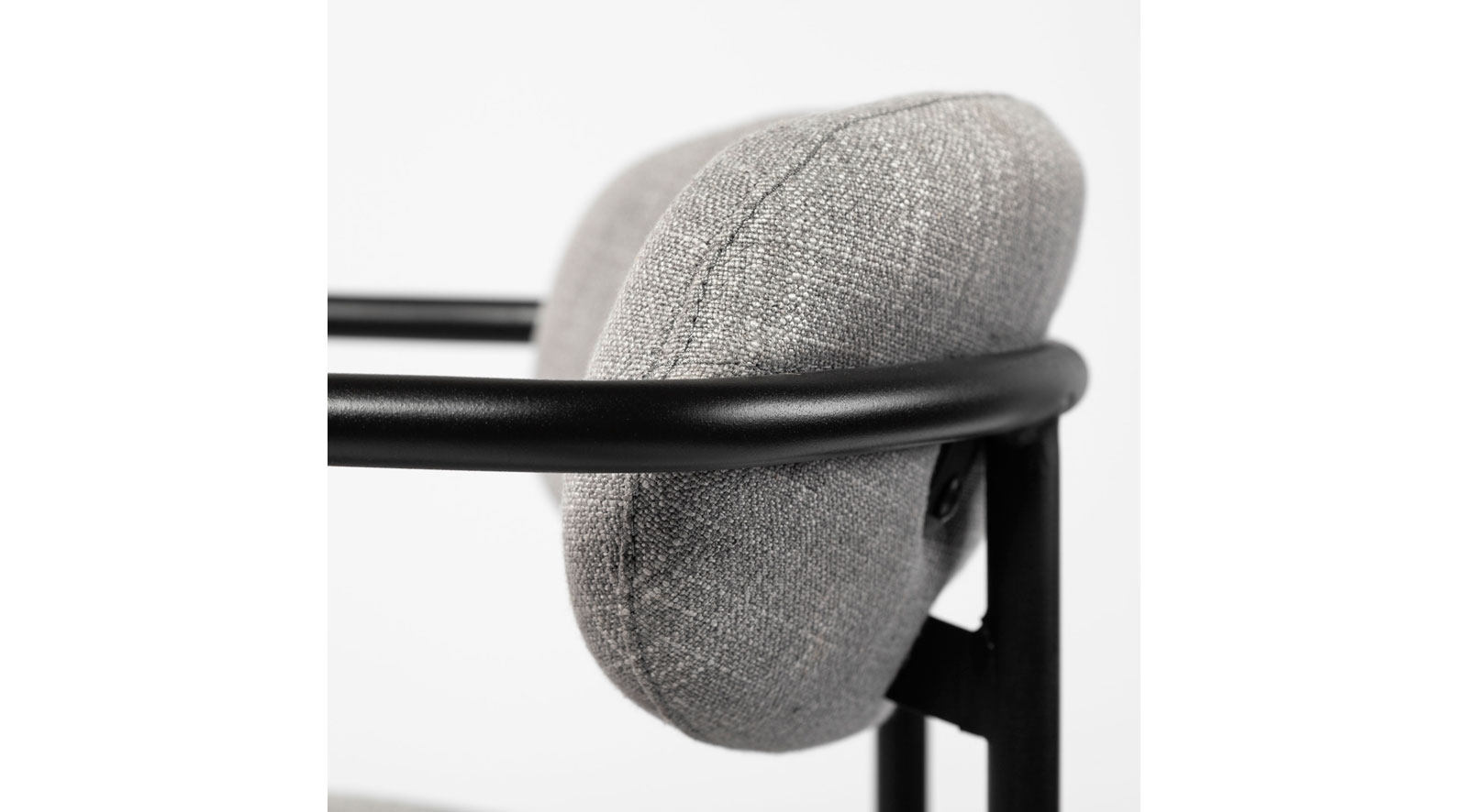 Parker Dining Chair Gray Fabric Seat Black Metal - Image 6