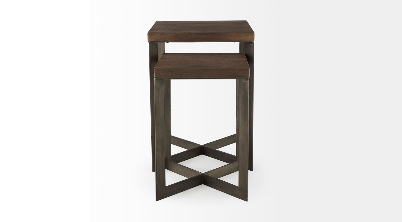 Faye Side Table (Set of 2) - Medium Brown - Image 2