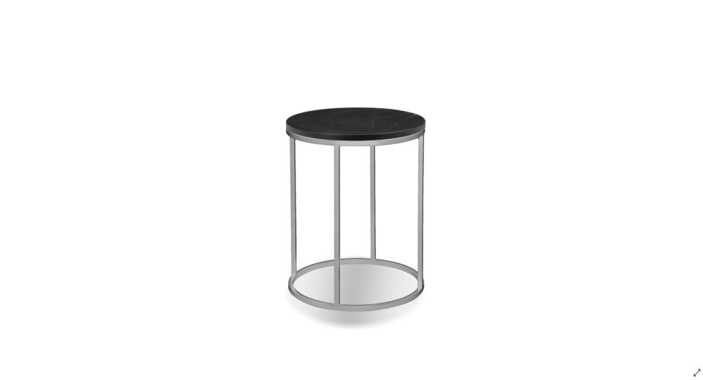Onix Round End Table Black With Chrome Base