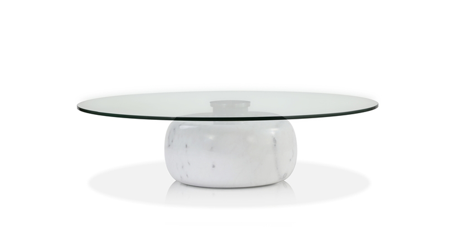 Skip Coffee Table Clear Glass / White Marble