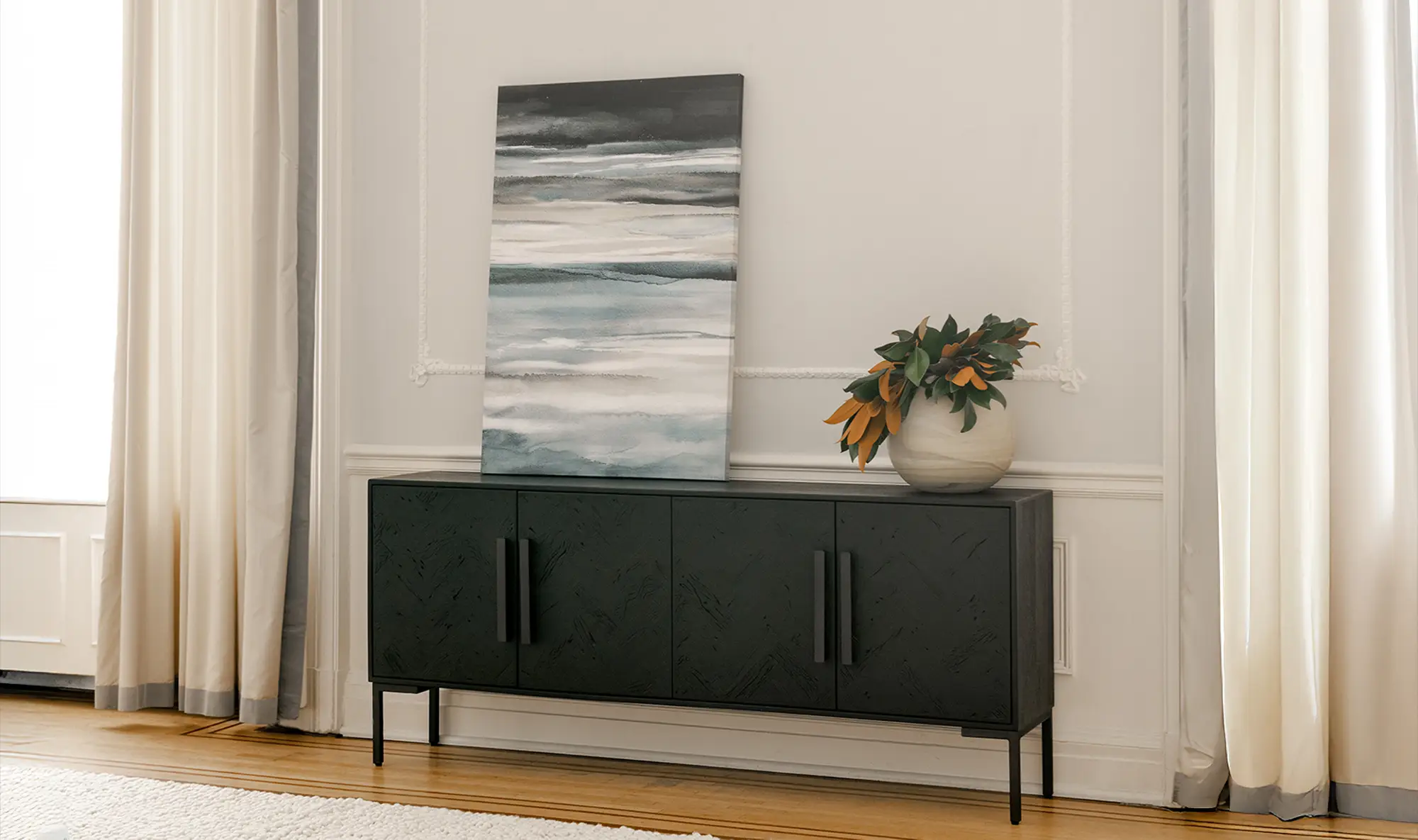 Fishbone Sideboard Black - Image 8