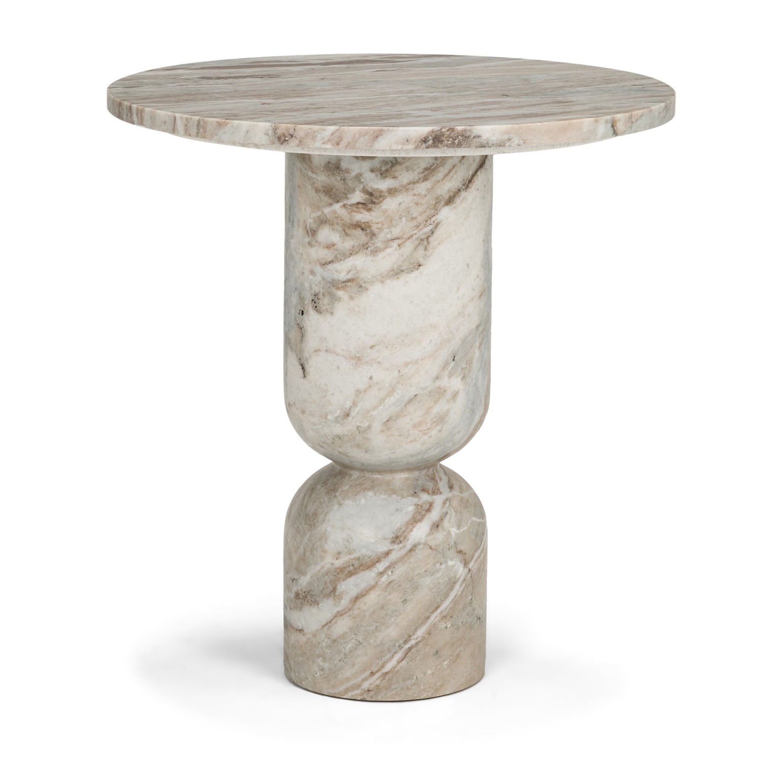 Nylah Solid Pink Marble Accent Table
