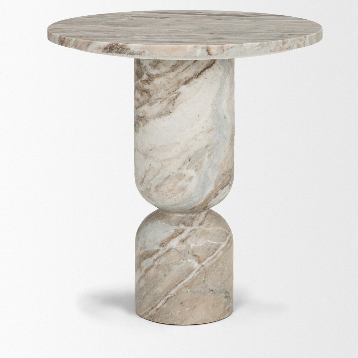 Nylah Solid Pink Marble Accent Table - Image 9