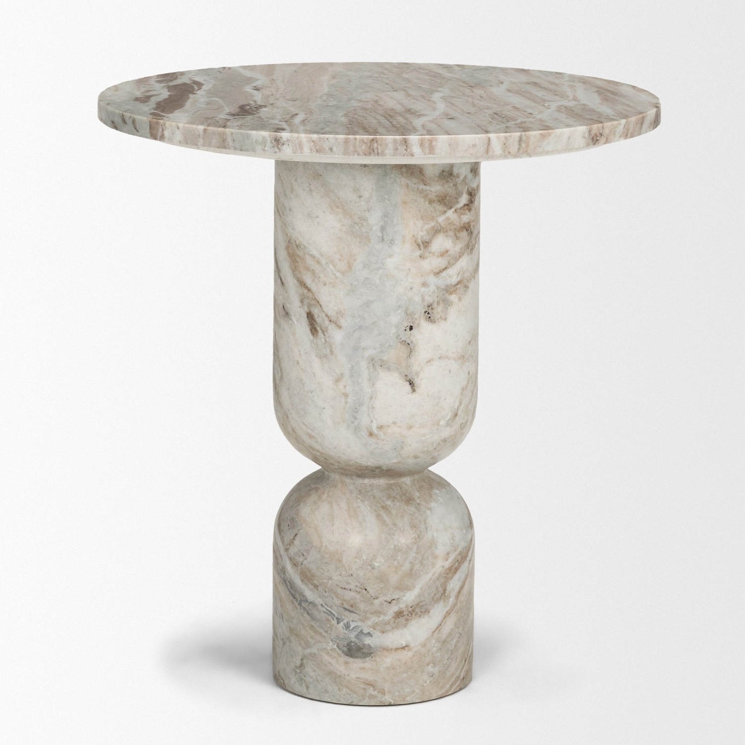 Nylah Solid Pink Marble Accent Table - Image 8