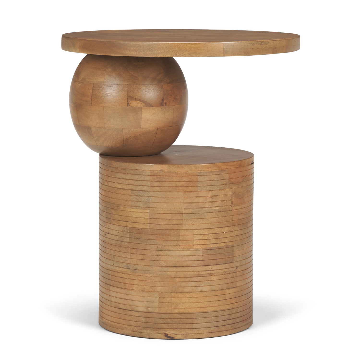 Stack Light Brown Wood Accent Table