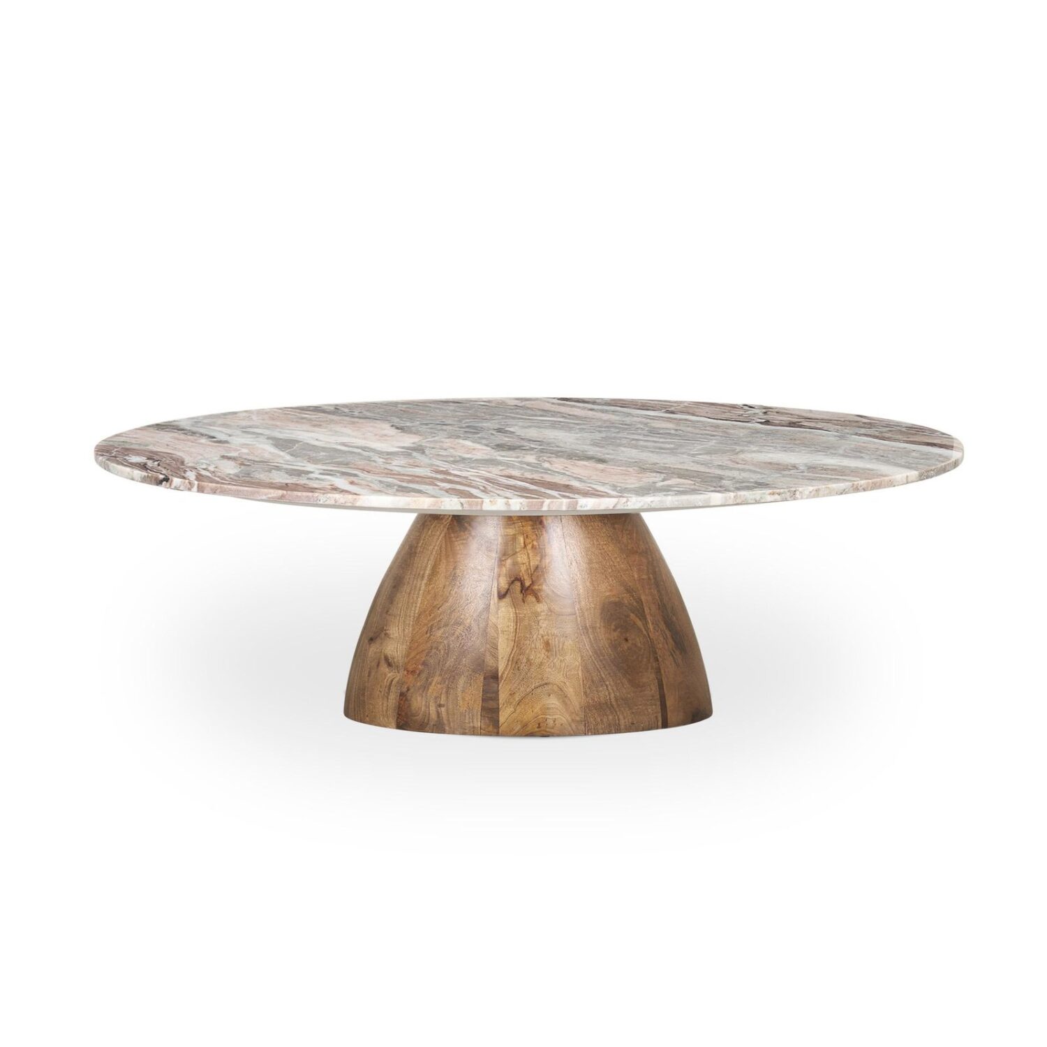 Allyson Round Coffee Table- Pink Marble
