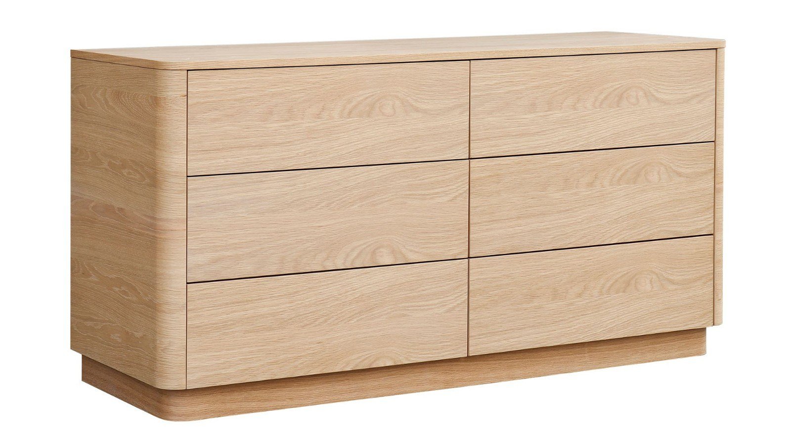 Round Off Dresser Light Oak Brown