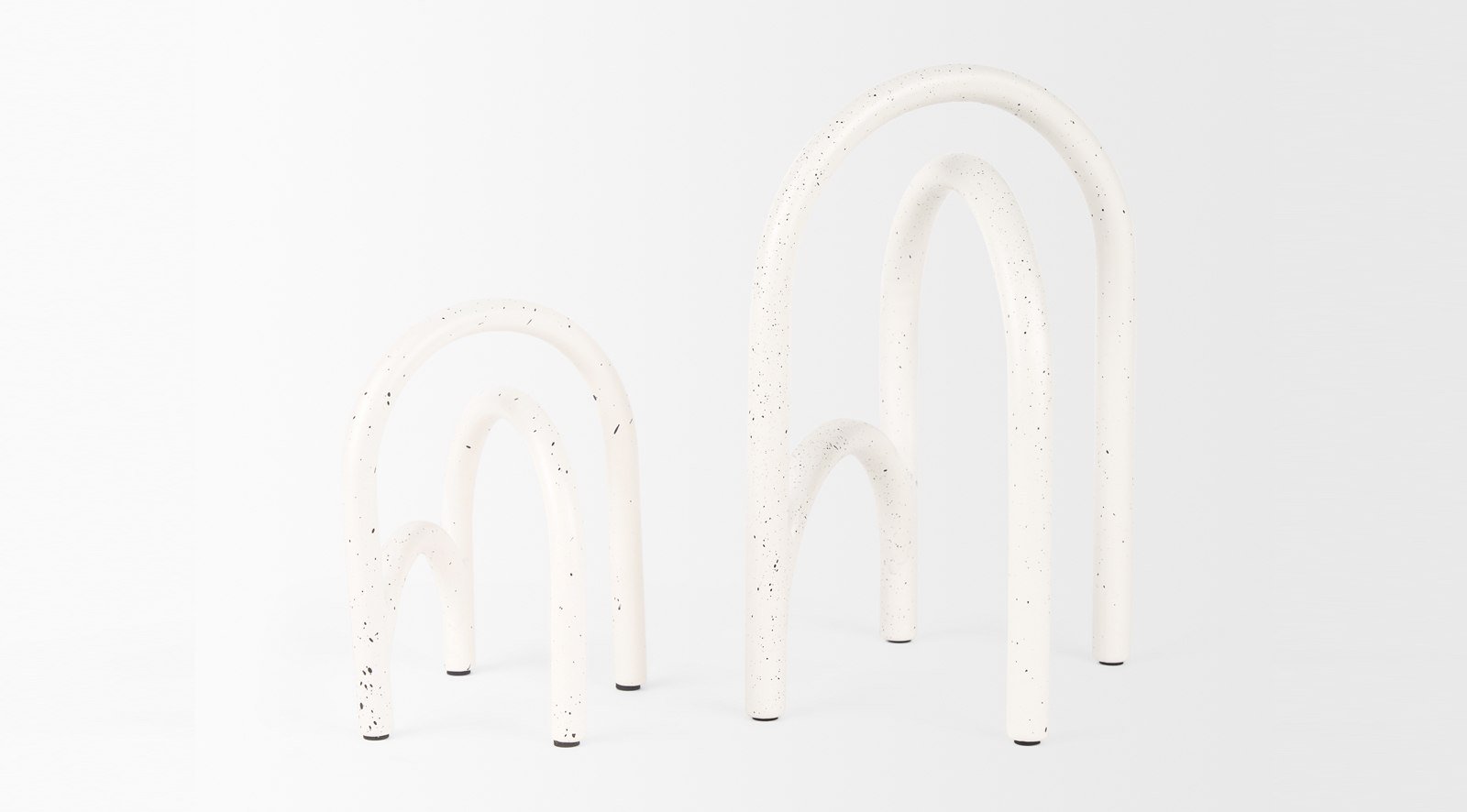 Springe Metal Arched Object White S/3 - Image 3