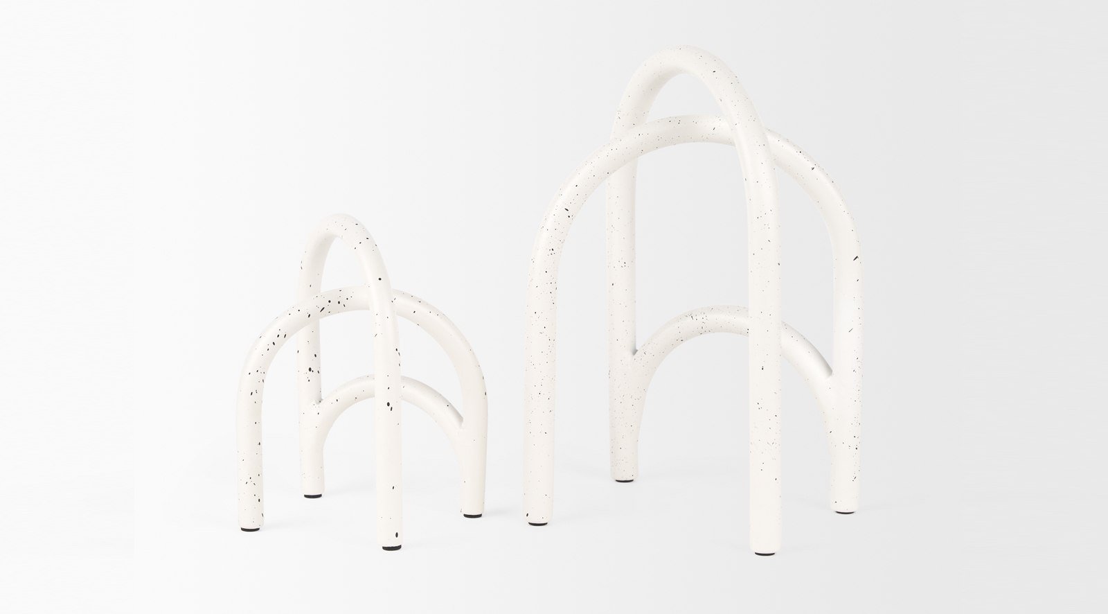 Springe Metal Arched Object White S/3 - Image 2