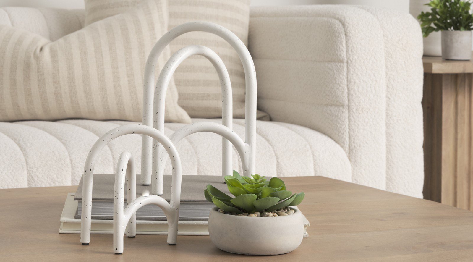 Springe Metal Arched Object White S/3 - Image 8