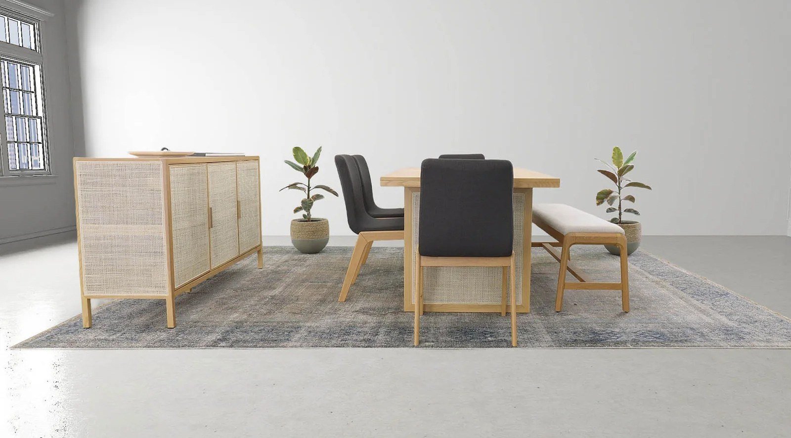 Rattan 3 Door Sideboard Natural - Image 7